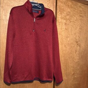 Nautica Men's Red Half-Zip Sweater